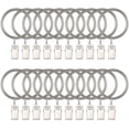 thumbnail image 1 of 1.5 inch Curtain Hooks, 20 Pcs Curtain Rings, Rustproof Curtain Rings with Clips, Metal Solid Curtain Clips with Rings, Decorative Vintage Drapes Rings for Drapes (Matte Nickel), 1 of 5