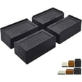 thumbnail image 1 of 1.5 inch Furniture Risers, Rectangle Adjustable Risers Blocks for Bed Sofa Table and Couch Lifting,Heavy Duty Support Up to 1,300 Lbs (4 Pack-Black), 1 of 5
