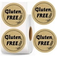 thumbnail image 1 of 1.5 inch Gluten Free Brown Kraft Stickers Gluten Food Rotating Label Stickers for Gluten Free Food Retail Package 500pcs, 1 of 4