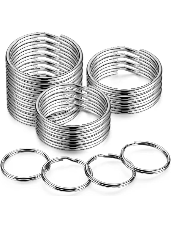 1.5 inch Key Rings Bulk (30pcs, Round), 38mm (1 1/2 inch) Sliver Metal Spilt Key