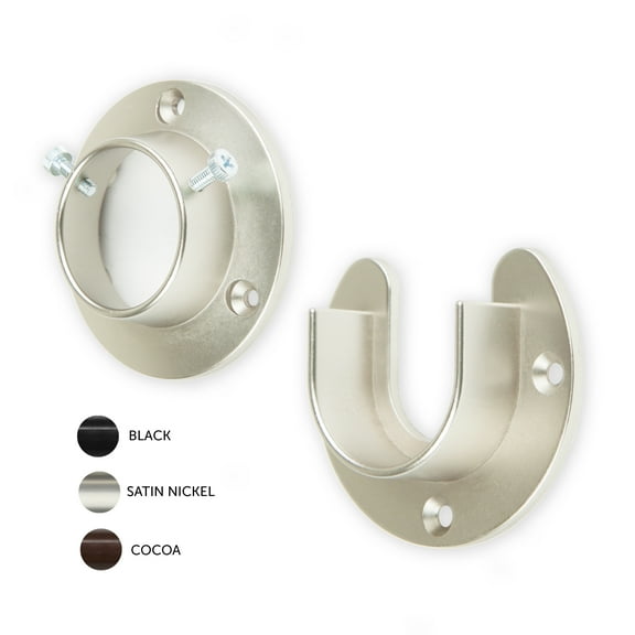 1.5 inch Rod Socket (Open/Close) - Satin Nickel