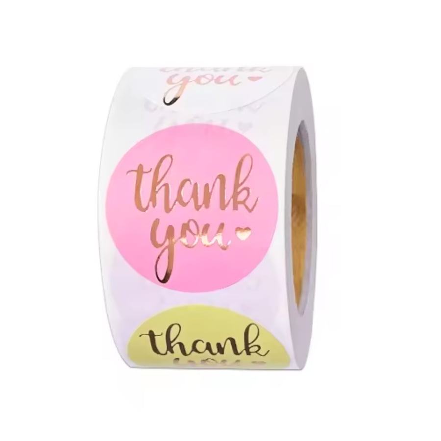 1.5 inch Thank You Stickers 500 Pcs Waterproof Self-Adhesive Round ...