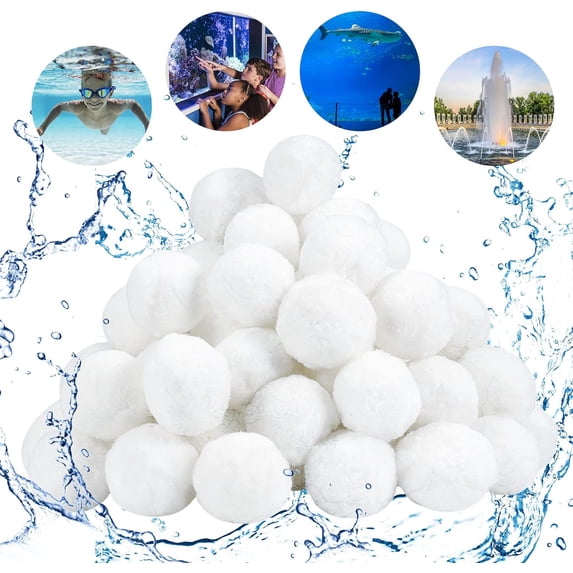 1.5 lbs Pool Filter Balls for Sand Filter Pump,Reusable Fiber Filter Media for Swimming Pools Fish Tanks Sand Filters Cleaning