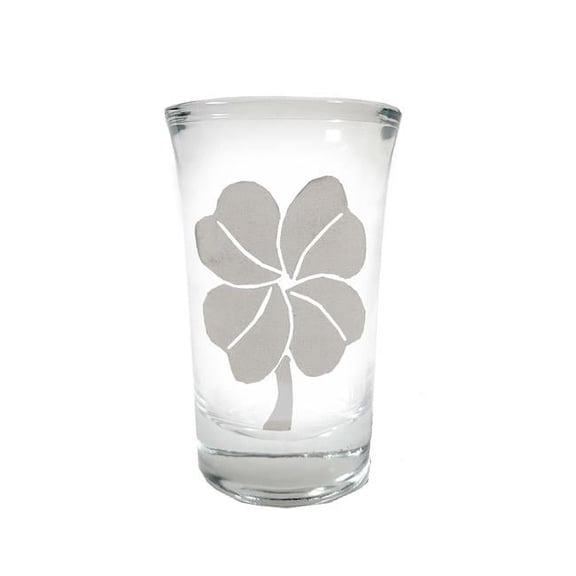1.5 oz Four Leaf Clover Engraved Shot Glass
