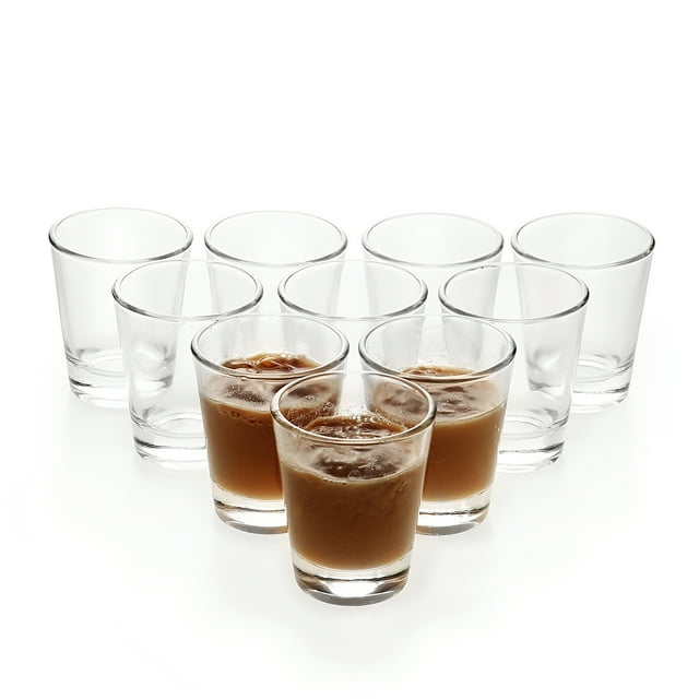 B C n m v i k u 1.5 oz Small Shot Glasses Set, Heavy Base, Clear ...