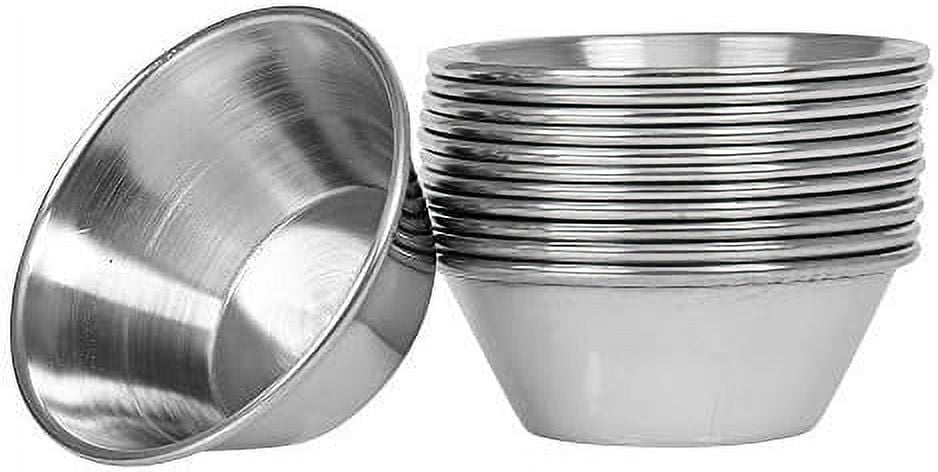 1.5 oz Small Sauce Cups, Commercial Grade Stainless Steel Dipping Sauce Cups, Individual Condiment Cups/Portion Cups/Ramekins