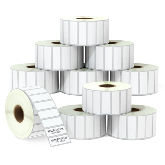 1.5" x 0.5" (38 mm x 13 mm) File Folder & Address Labels Compatible with Zebra & Rollo Label Printer,Premium Adhesive & Perforated [10 Rolls, 23500 Labels]