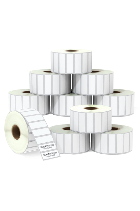 1.5" x 0.5" (38 mm x 13 mm) File Folder & Address Labels Compatible with Zebra & Rollo Label Printer,Premium Adhesive & Perforated [10 Rolls, 23500 Labels]