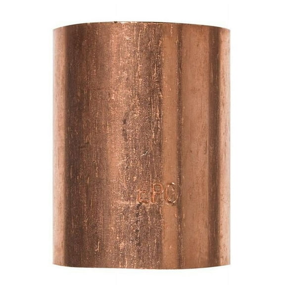 1.5 x 1.5 in. Dia. Sweat Copper Coupling with Stop