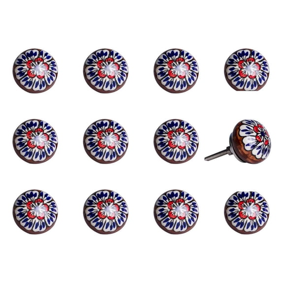 1.5" x 1.5" x 1.5" Ceramic Metal Multicolor 12 Pack Knob