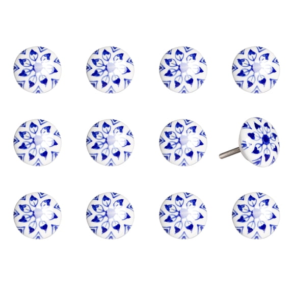 1.5" x 1.5" x 1.5" Ceramic Metal Multicolor 12 Pack Knob