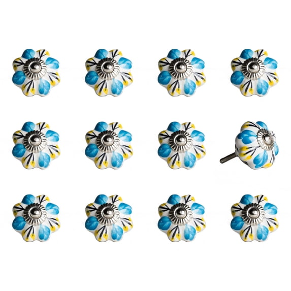 1.5" x 1.5" x 1.5" Ceramic Metal Multicolor 12 Pack Knob