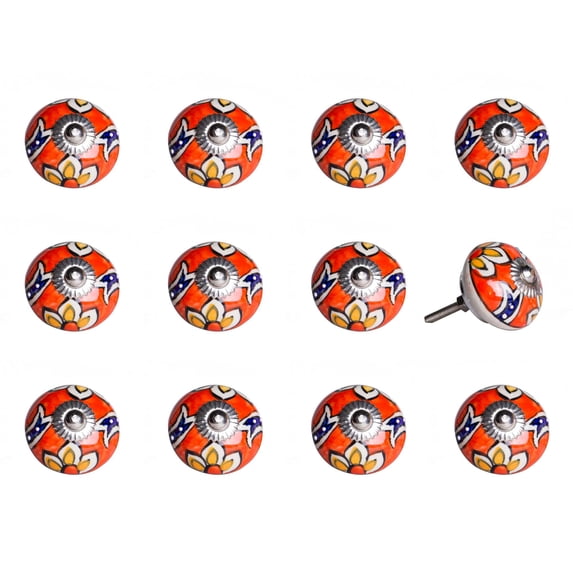 1.5" x 1.5" x 1.5" Ceramic Metal Multicolor 12 Pack Knob