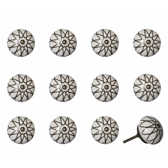 1.5" x 1.5" x 1.5" Ceramic Metal Multicolor 12 Pack Knob