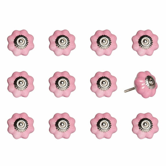 1.5" x 1.5" x 1.5" Pink Silver asnd Red Knobs 12 Pack