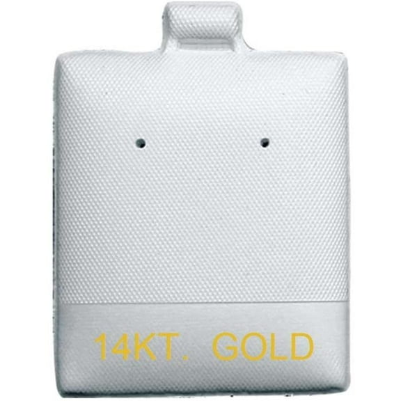 1.5" x 1.75" Puff Pad Earring Card Jewelry Display Pack of 100 - White-14KT Imprinted
