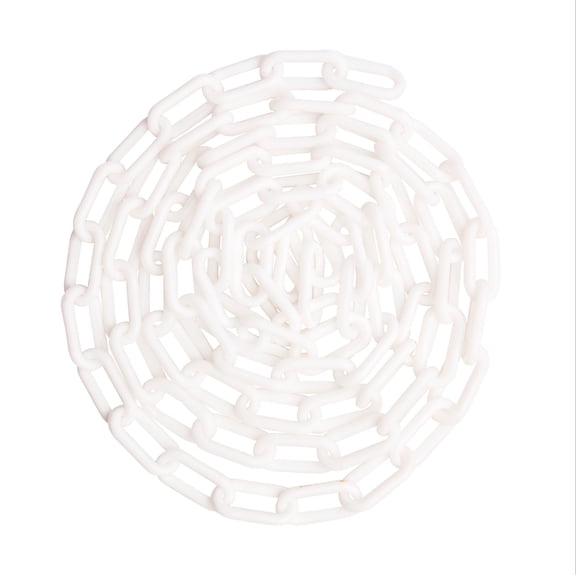 US Weight 1.5" x 10' White Plastic Safety Chain ft. SunShield UV Resistant Technology