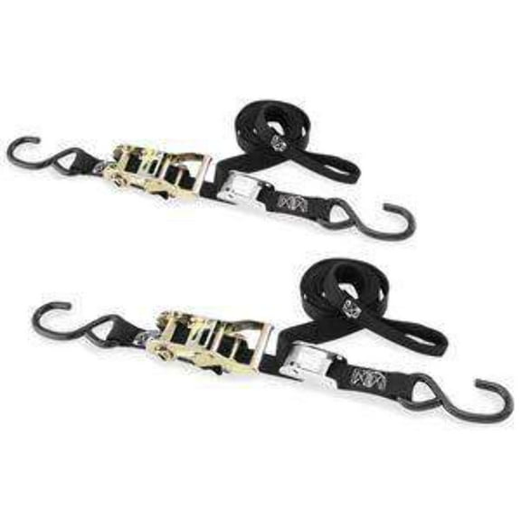 1.5" x 10 ft. Motorcycle Tie Downs w/ Ratchet & Cam 2 Pack | RCB1.510VSBK2