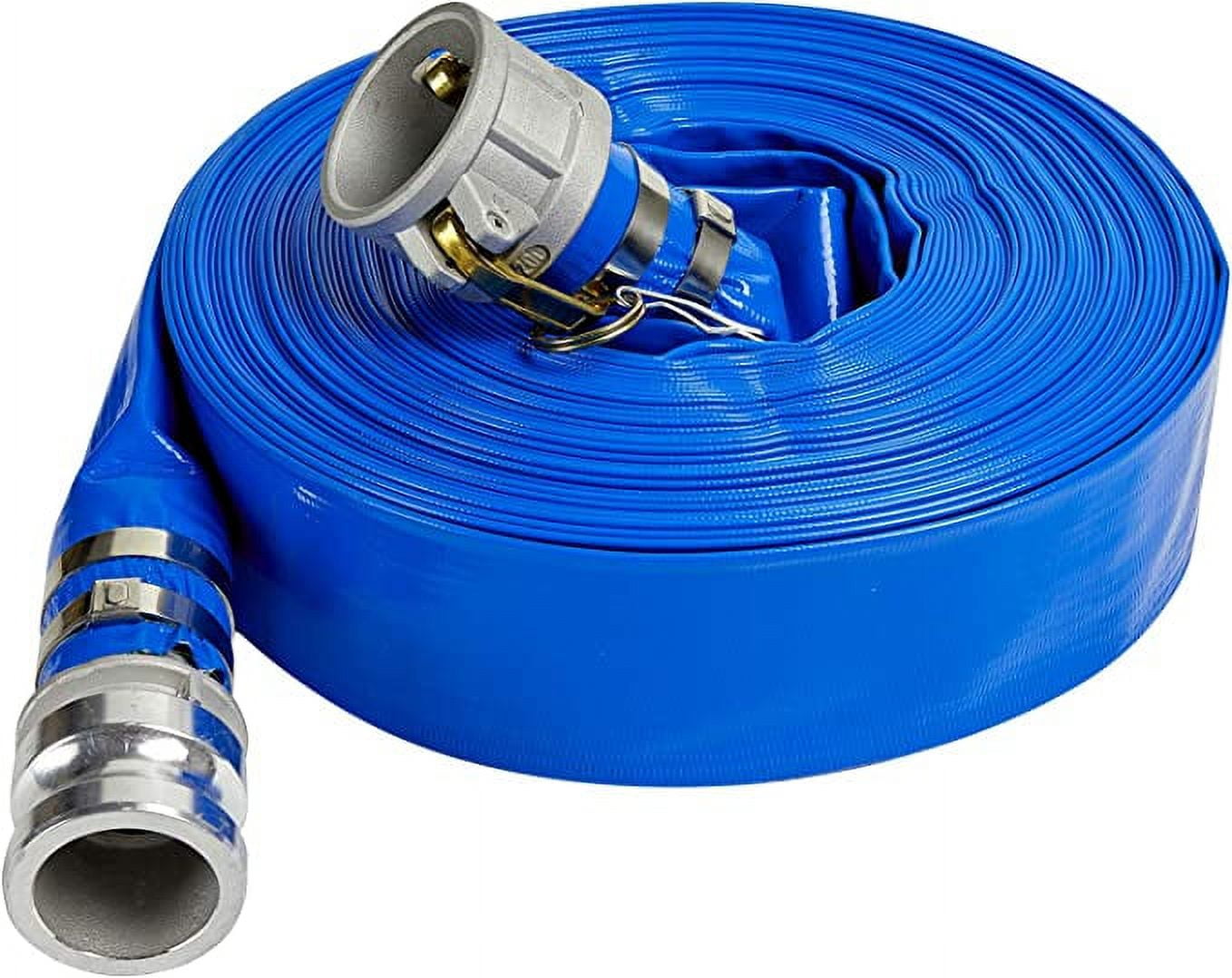 1.5" x 100 FT Blue Backwash Hose,Reinforced Discharge Hose for Swimming