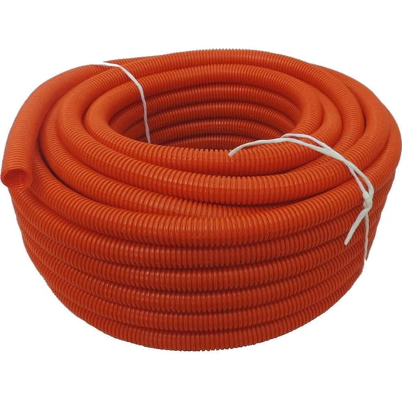 1.5" x 100' Flexible Corrugated Orange LDPE NON Split Tubing Wire Loom