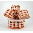 thumbnail image 1 of 1.5" x 10yds Fall Diamond Ribbon: Orange, Brown, Burgundy (10 Yards)RJ7009-15, 1 of 1