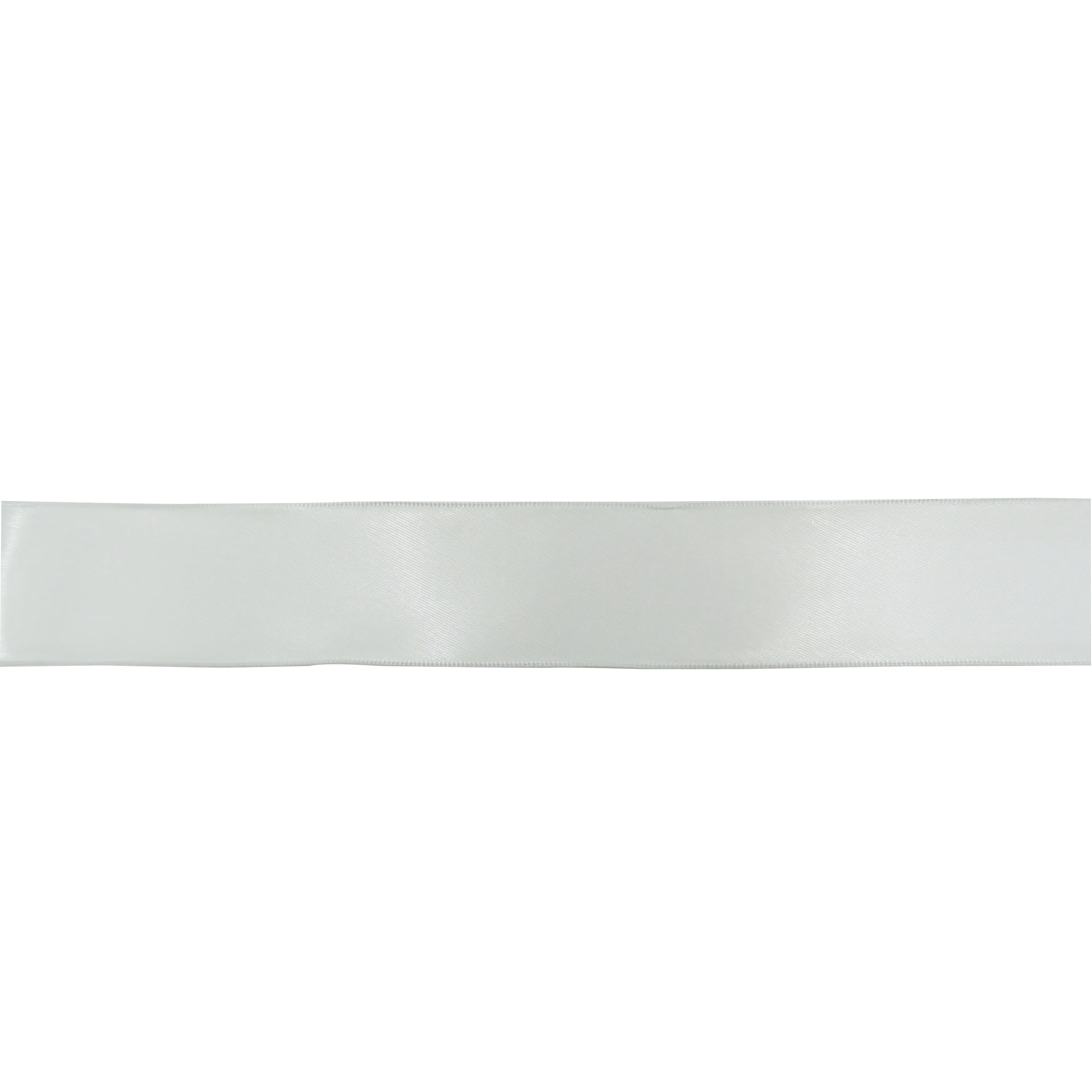 1.5" x 15 yd. Double Faced Satin Wired Ribbon by Celebrate It – White - Woven Selvedge for Bows - Gift Wrapping & Decor - 12 Pack
