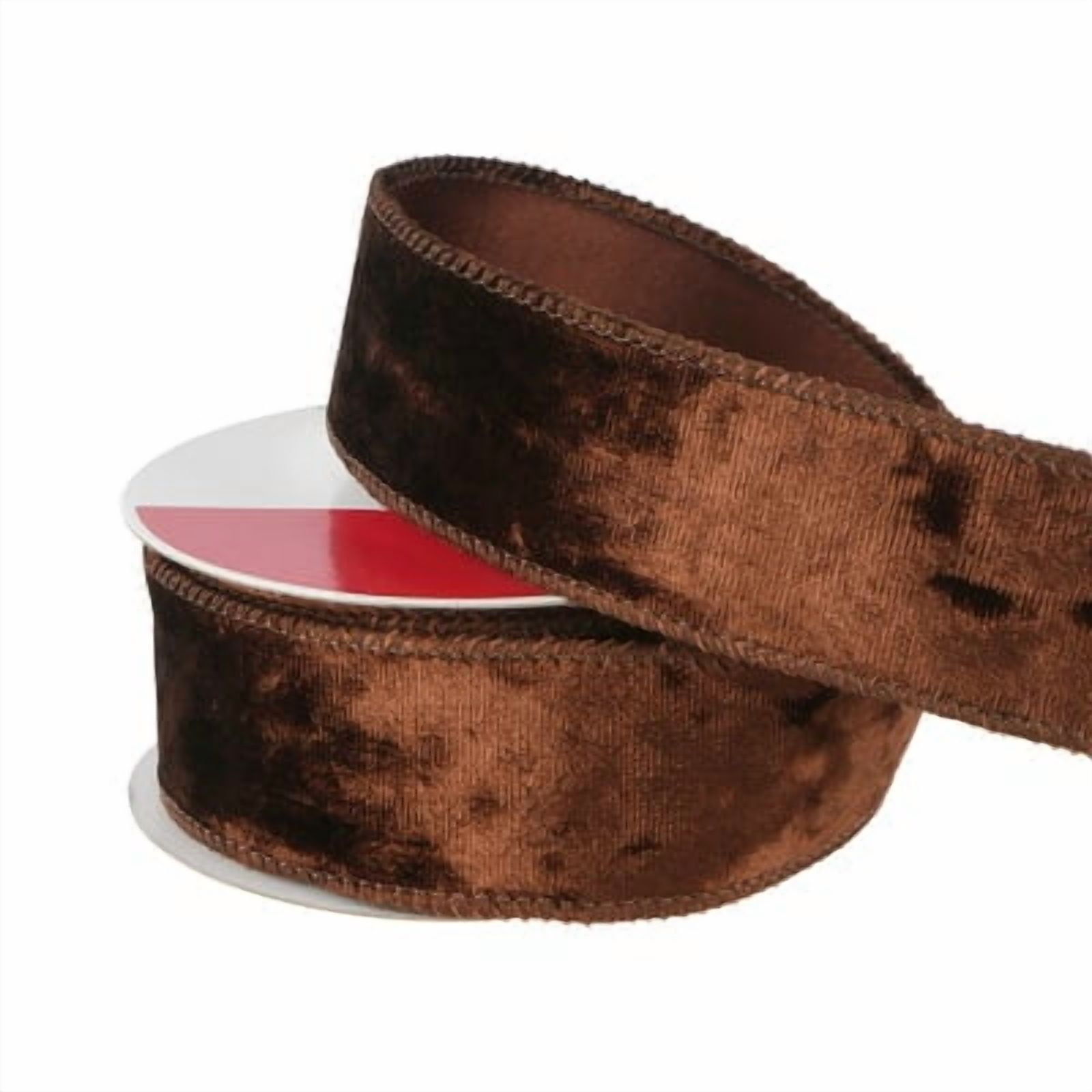 1.5" x 15ft. Brown Wired Velvet Ribbon by Celebrate It - Holiday and Christmas Ribbon - Bows for Crafts - Giftwrap - and Home Decor