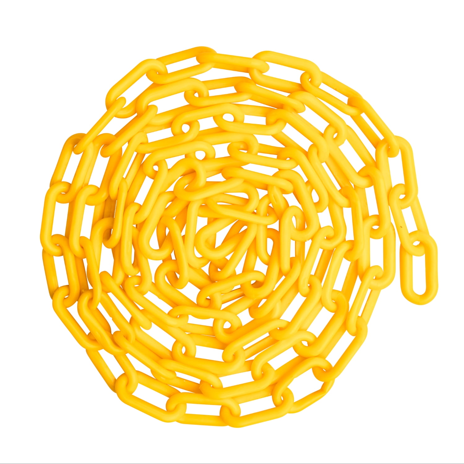 US Weight 1.5" x 25' Yellow Plastic Safety Chain ft. SunShield UV Resistant Technology
