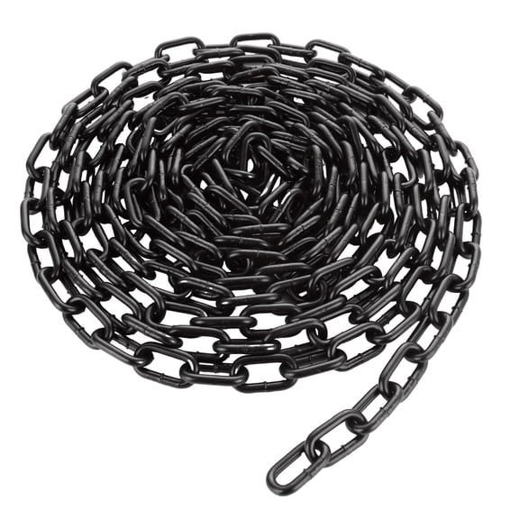 1/5'' x 26.2Ft Long Black Chain Link Heavy Duty Porch Swing Chain, Carbon Steel Coil Chain for Hanging, Pet Chain, Fence, Security Lock Chain