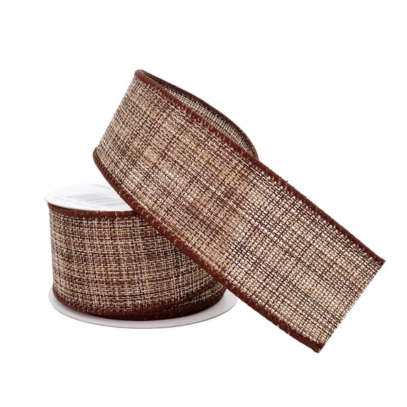 Celebrate It 1.5'' x 3yd. Dark Brown Wired Woven Ribbon