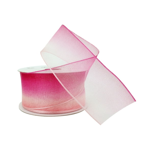 1.5" x 3yd. Pink Sheer Wired Ombre Ribbon by Celebrate It