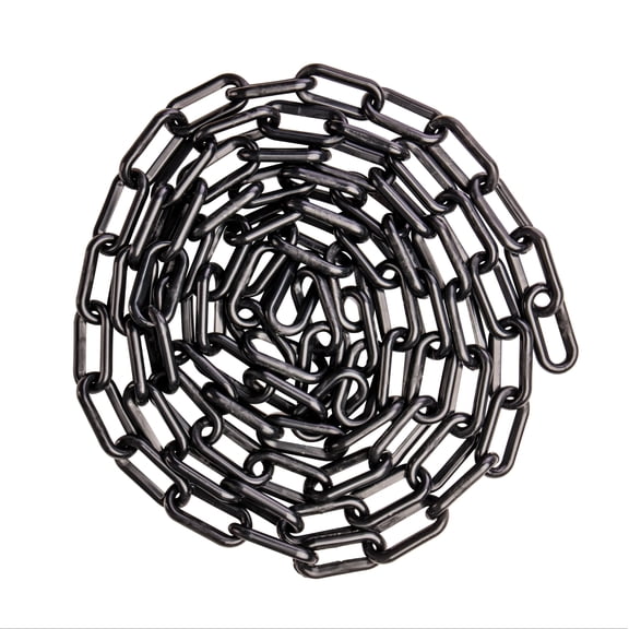 US Weight 1.5" x 50' Black Plastic Safety Chain ft. SunShield UV Resistant Technology
