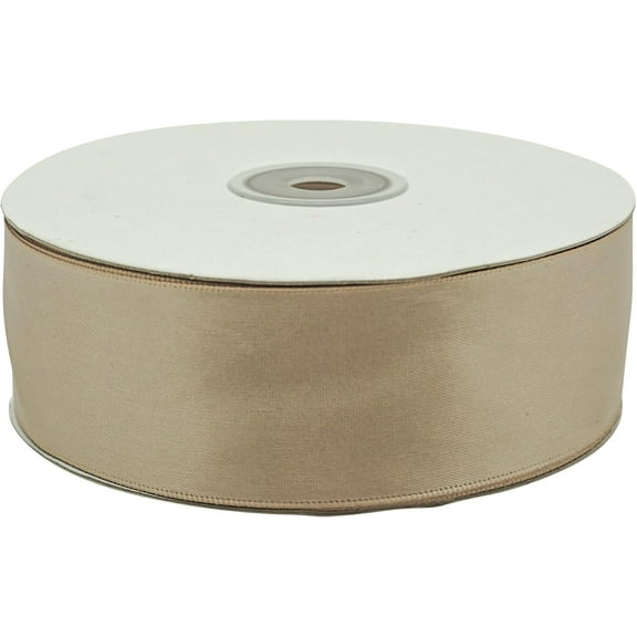 1.5" x 50 Yard Tan Champagne Single Faced Inch Satin Ribbon Art Sewing Party Favor Gift Christmas Birthday Ribbon