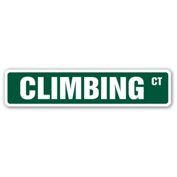 1.5 x 7 in. Climbing Street Decal - Mountain Hill Rock Backpacking Camping