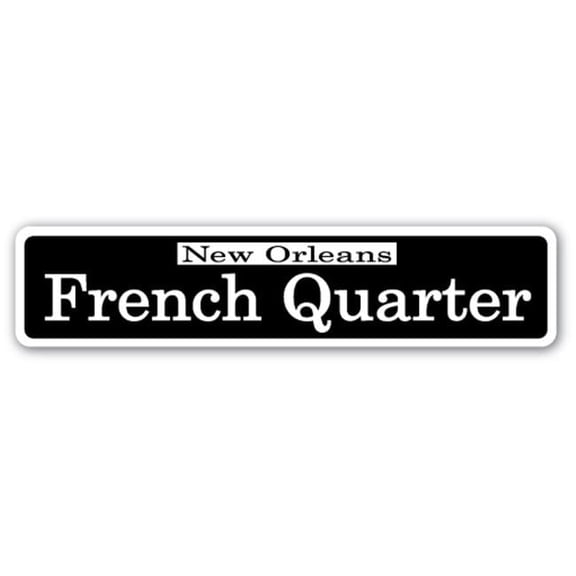 1.5 x 7 in. French Quarter Street Decal - Nola Cajun Creole Jazz New