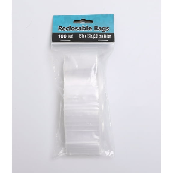 1.5"x1.5" Reclosable Bead Storage Bags, 100 Count