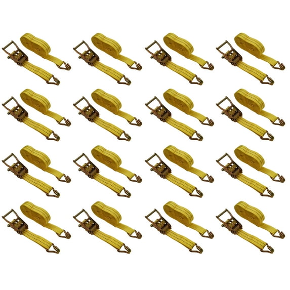 1.5"x27' Ratchet Straps 4000 Lbs 16 Pack