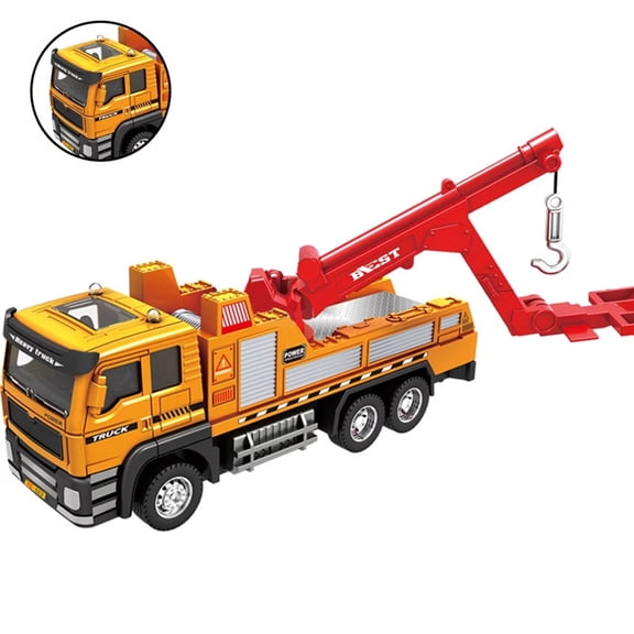 1:50 Alloy Flatbed Trailer Children's Cartoon Toys Inertial Oil Tank Transport Car Engineering Car Model Kindergarten Small Gif