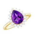 thumbnail image 1 of Rosec Jewels 1.50 CT Amethyst and Diamond Ring, Amethyst Cocktail Ring, Vintage Inspired Amethyst Ring, Amethyst Engagement Jewelry, 18K Yellow Gold, US 12.00, 1 of 5