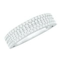 thumbnail image 1 of Rosec Jewels Certified Moissanite Half Eternity Wedding Band - Thick Band Ring - D-VS1 Quality, 925 Sterling Silver, US 4.00, 1 of 9