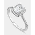 thumbnail image 1 of 1.50 CT Emerald Cut Ring White Gold Engagement Ring Moissanite Diamond Birthday Gift for Sister, 1 of 3