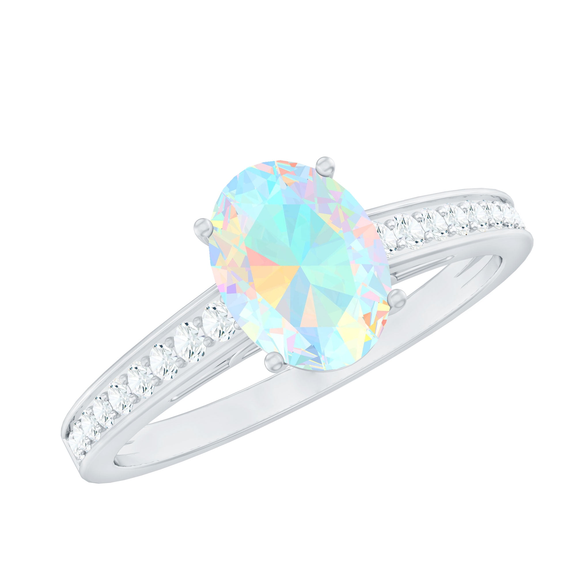 925 Sterling Silver Opal Solitaire Ring