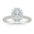 thumbnail image 1 of 1.50 CT Oval Cut Moissanite Diamond Wedding Ring / 18K White Gold Plated ring / Halo Engagement Ring/ Bridal Gift Ring / Anniversary Gift for Her, 1 of 3