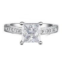 1.50 CT Princess Cut Ring Moissanite Diamond Engagement Ring 18K White Gold Valentine's Surprise Gift