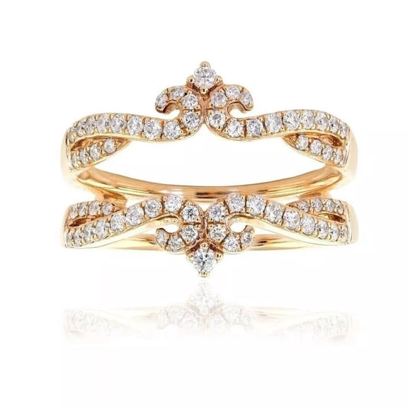 1.50 CT Round Cut Created Diamond 14k Yellow Gold Plated Enhancer Guard Wrap Ring