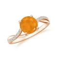 thumbnail image 1 of 1.50 CT Round Solitaire Engagement Ring Fire Opal Wedding Anniversary Ring in 925 Sterling Silver Rose Gold Plated Moissanite Twisted Wave Ring Size 9, 1 of 4