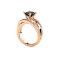 thumbnail image 1 of 1.50 CTW 14K Rose Gold Black Diamond Ring with Diamonds Multi Band Unique Designer, 1 of 5
