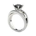 thumbnail image 1 of 1.50 CTW Black Diamond Ring 14K White Gold Multi Band Unique Vintage, 1 of 5