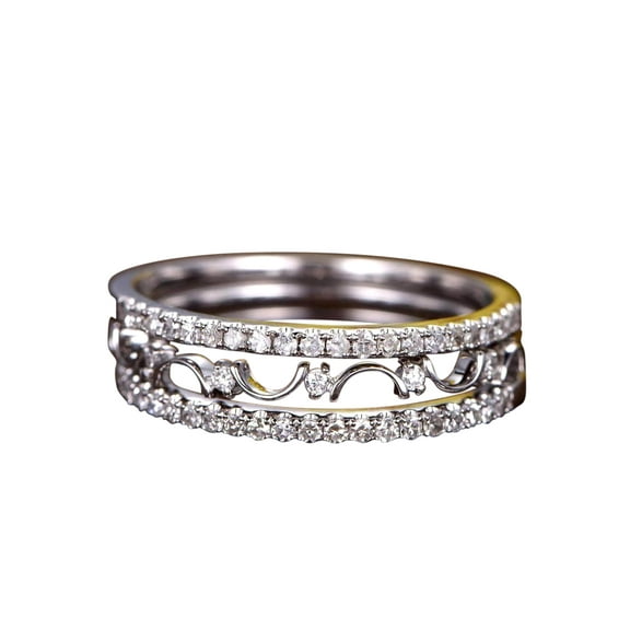 1.50 Carat 3 wedding Ring set Anniversary Band Stackable Ring set with 18k Gold Plating