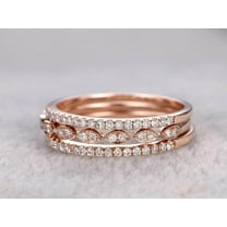 1.50 Carat 3 wedding Ring sets Wedding Band Stackable Ring sets with 18k Gold Plating